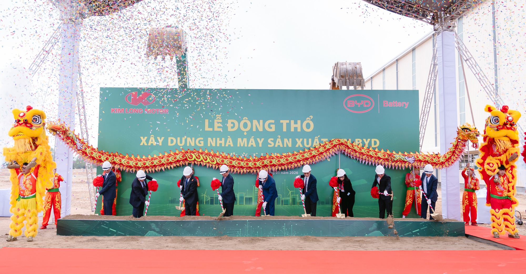 Kim Long Motor hợp tác BYD khởi công nhà máy pin 130 triệu USD